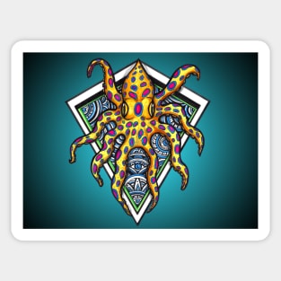 Trippy Blue Ringed Octopus Sticker